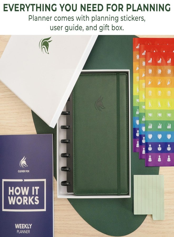Clever Fox Disc-Bound Weekly Planner - Undated Monthly Notebook with Habit Tracker, Productivity Journal - Life, Work & Goal Organizer, 6.5 x 8.4" (Forest Green) - Image 3
