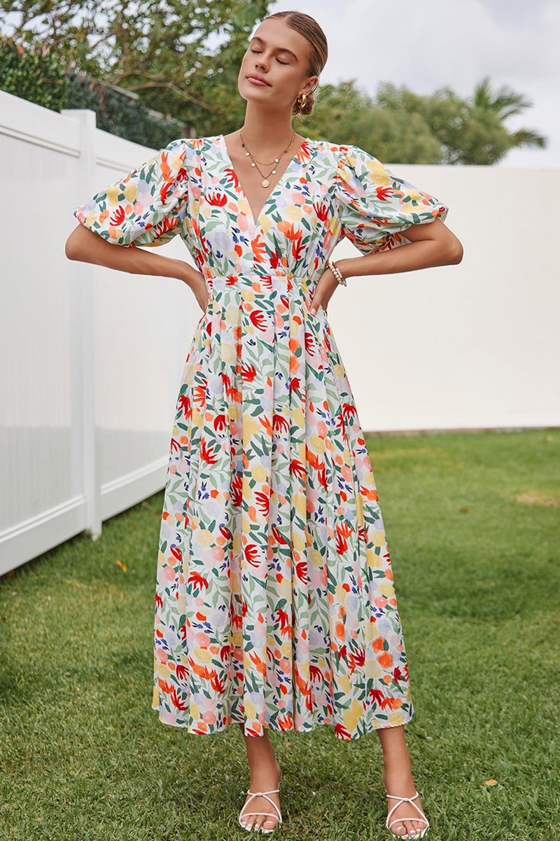 Maxigerui Women's Summer Floral Maxi Dress Spring Wedding Guest Dress 2026 Multi Floral XL - Image 3