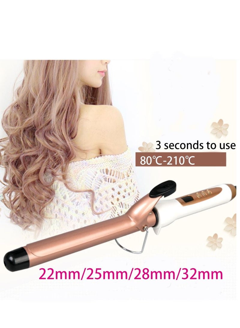YAZHOU Quartz Ceramic Hair Curler Stick 80℃ to 210℃ Rotating Curling Iron Wand Stainless Steel Stand Ring Protect Table Surface Safe and Convenience For Travel and Home Use - Image 1