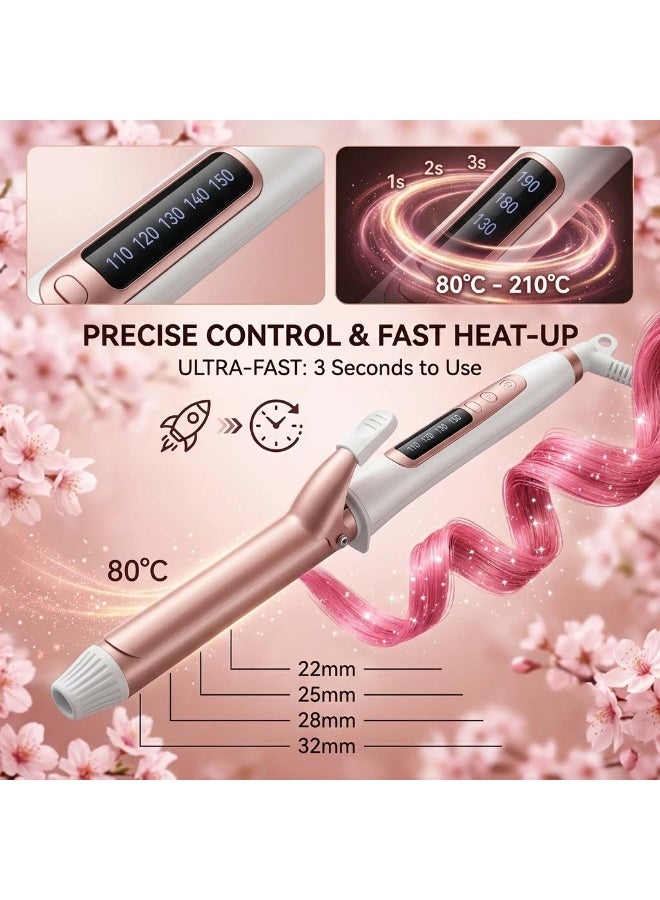 YAZHOU Quartz Ceramic Hair Curler Stick 80℃ to 210℃ Rotating Curling Iron Wand Stainless Steel Stand Ring Protect Table Surface Safe and Convenience For Travel and Home Use - Image 2