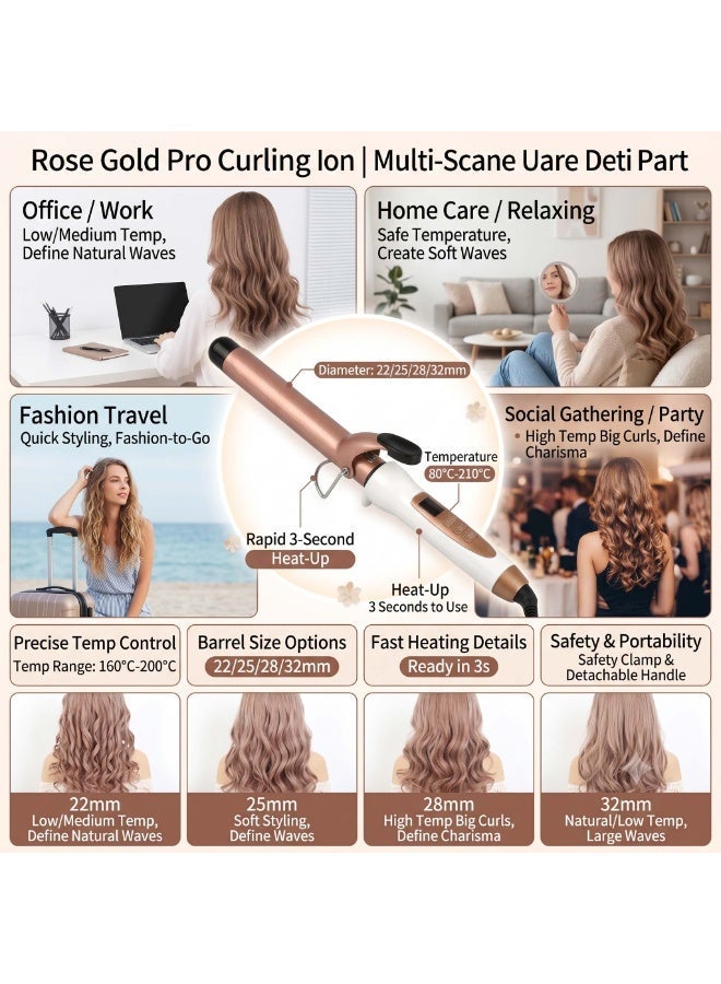 YAZHOU Quartz Ceramic Hair Curler Stick 80℃ to 210℃ Rotating Curling Iron Wand Stainless Steel Stand Ring Protect Table Surface Safe and Convenience For Travel and Home Use - Image 4