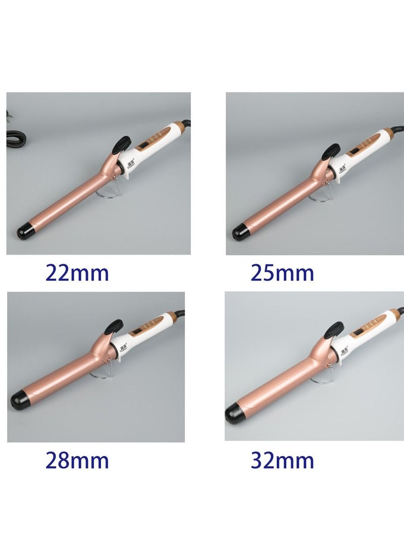 YAZHOU Quartz Ceramic Hair Curler Stick 80℃ to 210℃ Rotating Curling Iron Wand Stainless Steel Stand Ring Protect Table Surface Safe and Convenience For Travel and Home Use - Image 5