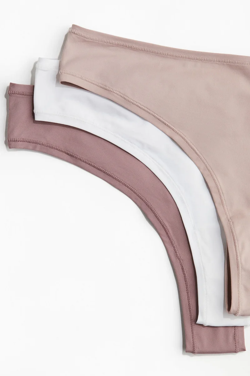 اتش اند ام سروال بقصّة برازيلية من المايكروفايبر- عبوة من 3 قطع