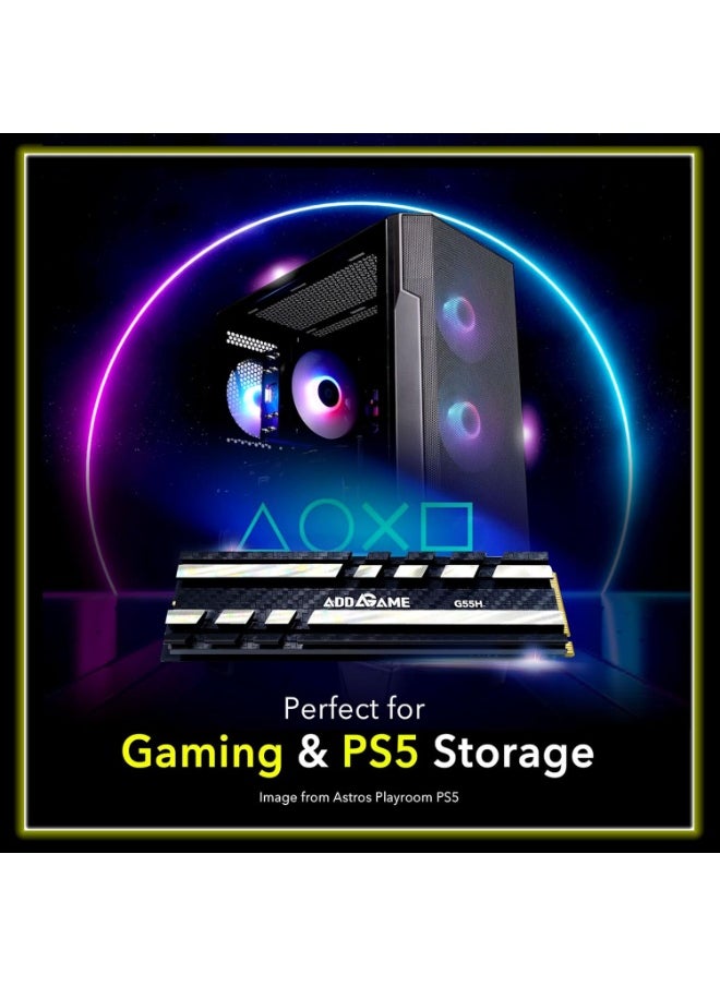 addlink G55H 1TB PCIe Gen5 NVMe M.2 SSD with Heatsink - Up to 10,200 MB/s - Game Ready - Internal Solid State Drive - Compatible with PCs and PS5  - Image 5