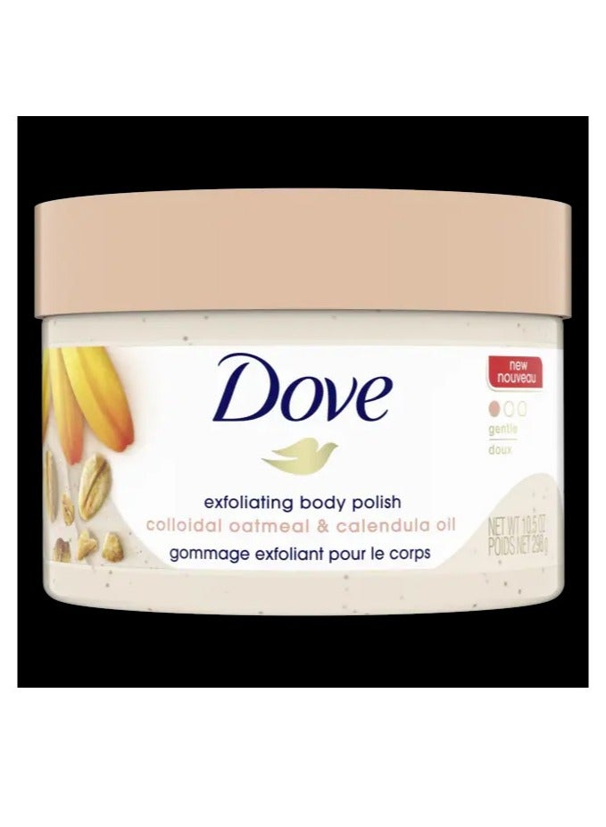 دوف مقشر مقشر للجسم من دوف مقشر دقيق الشوفان الغروي وزيت الآذريون 298 جرام