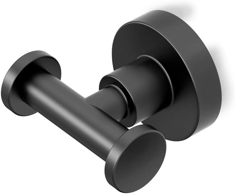 Gatco 5505 Bathroom Robe Hook Matte BlackWall Mount 260 W Double Robe Hook Towel Hook