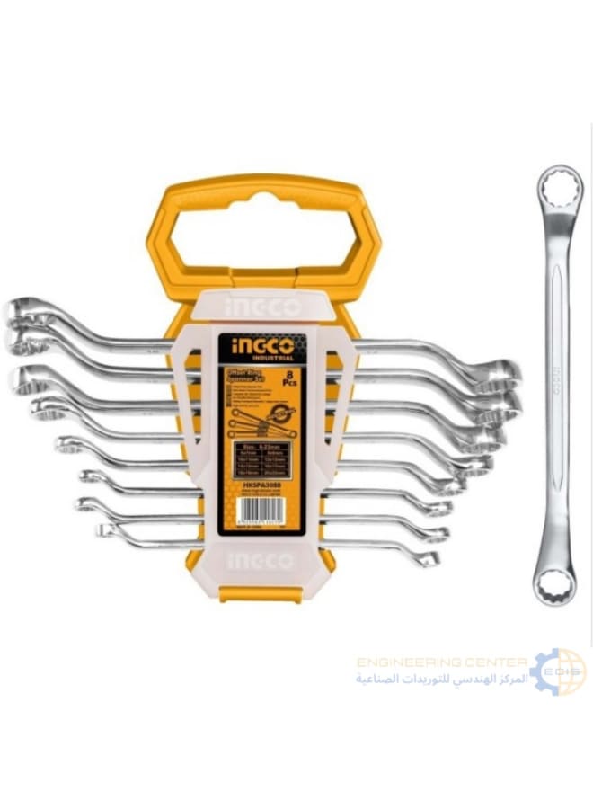 INGCO HKSPA3088 8-Piece Ratchet Wrench Set with Plastic Stand