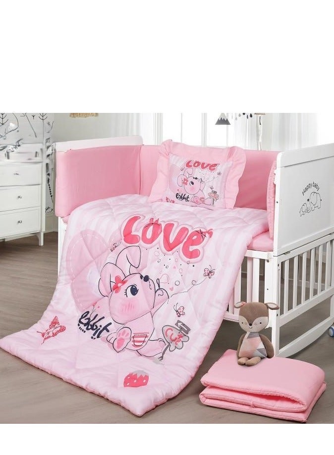 هورس مفرش سرير حواجز سرير اطفال 5 قطع صيفي ليمنح طفلك الراحة من المايكروفايبر ، 5 قطع مقاس اللحاف 132x104سم - Image 1