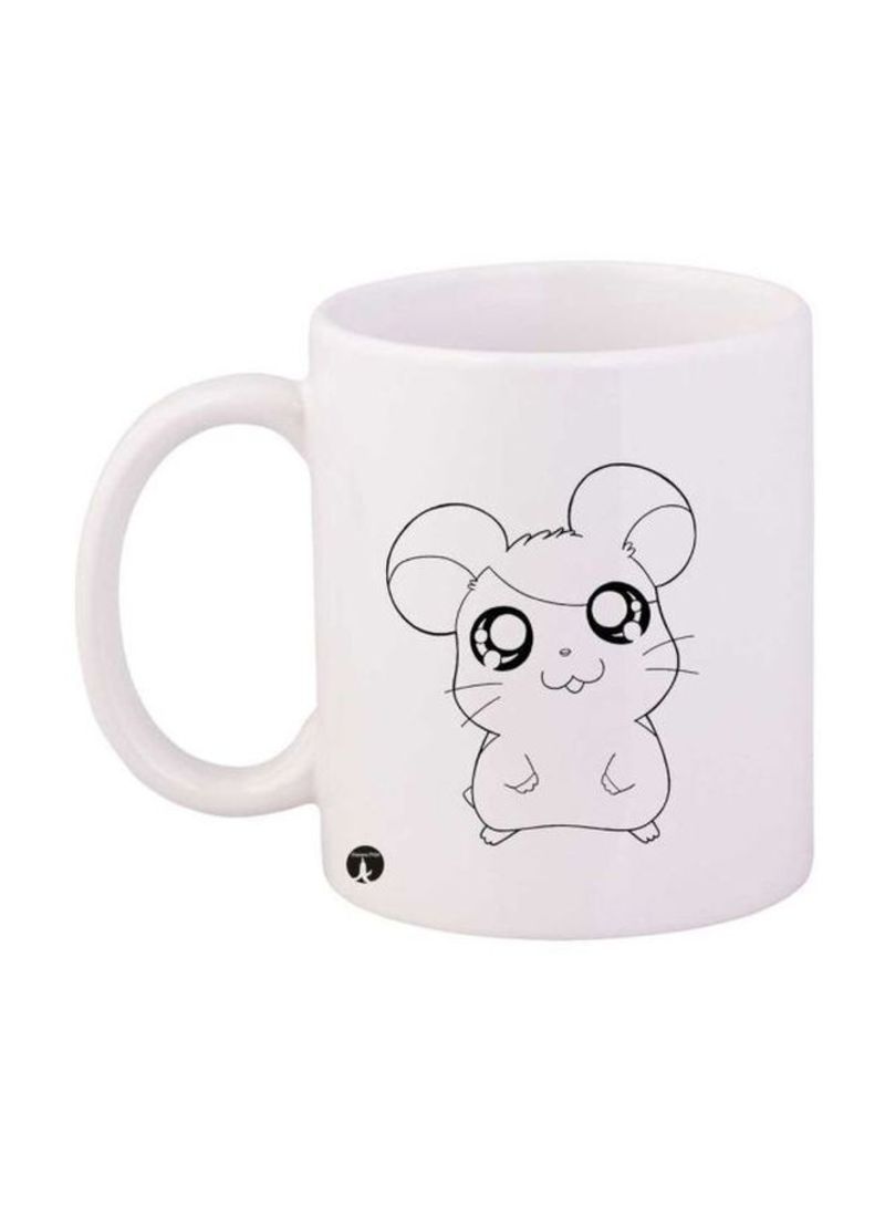 RKN The Anime Hamtaro Printed Mug White/Black Standard Size