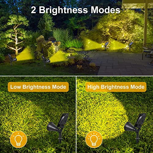 T-SUN Solar Spotlights Outdoor Waterpoof, 7 LED Christmas Solar Lights Outdoor, Auto Turn Off/ON Solar Landscape Spotlights for Tree, Patio, Yard, Garden, Driveway, Pool Area(Warm White- 2 Pack) - Image 2