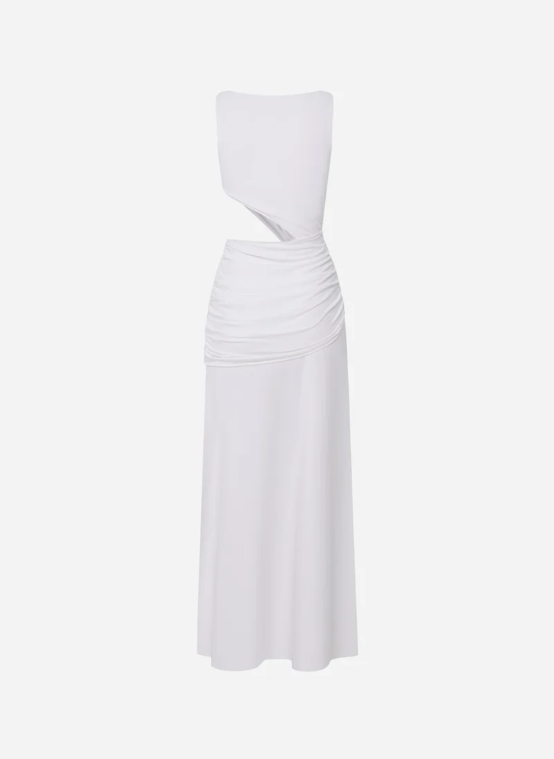 Lichi  Maxi dress with hip draping and shell decorations for Women | Best Price UAE