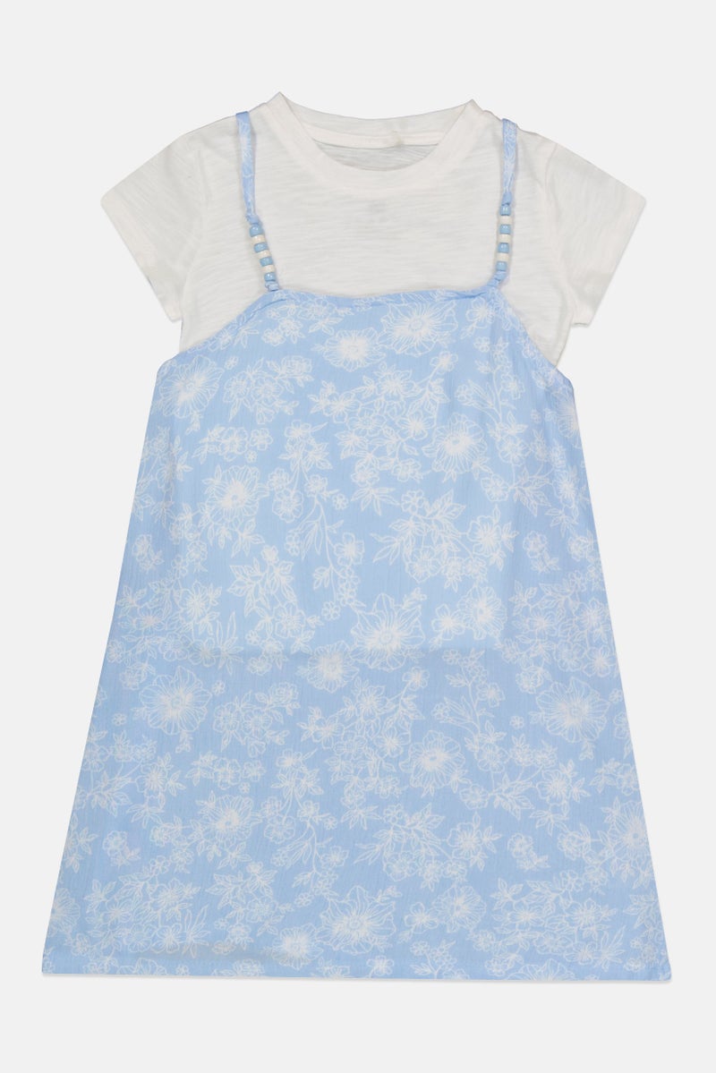 Bearpaw Toddlers Girl 2 Pieces Floral Print T-Shirt And Dress Set, Multicolor - Image 3