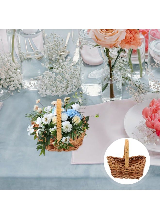 Alipis Dollhouse Basket 4pcs Mini Woven Basket Miniature Flower Basket Dollhouse Basket Willow Basket Tiny Party Favor Box for Crafts Accessories Landscape Photography Props - Image 5