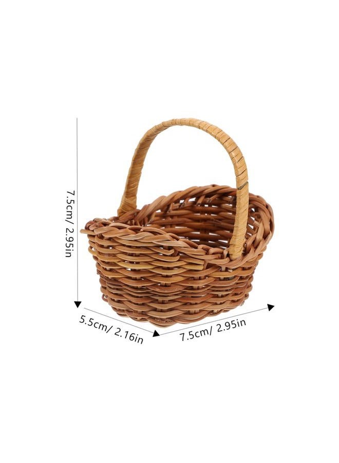 Alipis Dollhouse Basket 4pcs Mini Woven Basket Miniature Flower Basket Dollhouse Basket Willow Basket Tiny Party Favor Box for Crafts Accessories Landscape Photography Props - Image 4