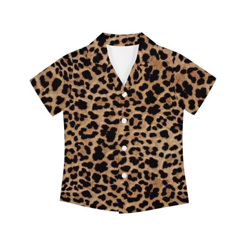 Cumagical Leopard Cheetah Print Boy Scout Shirts for Youth Little & Big Boys Hawaiian Style Shirts Boys Hawaiian Shirts Button Down Short Sleeve - Image 4