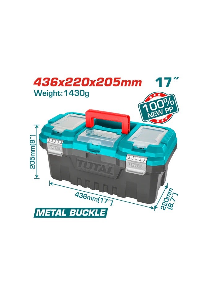 TOTAL 17-inch plastic tool bag with metal lock - TPBX0172 