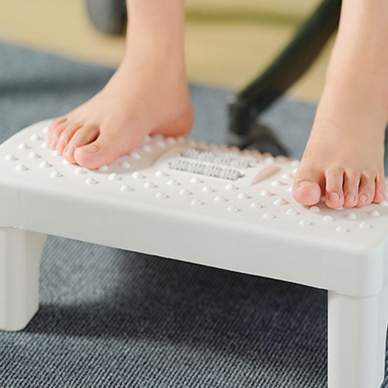 1 Pc Household Massage Foot Stool Office Foot Rest Foot Support Stool Foot Step (White) - Image 4