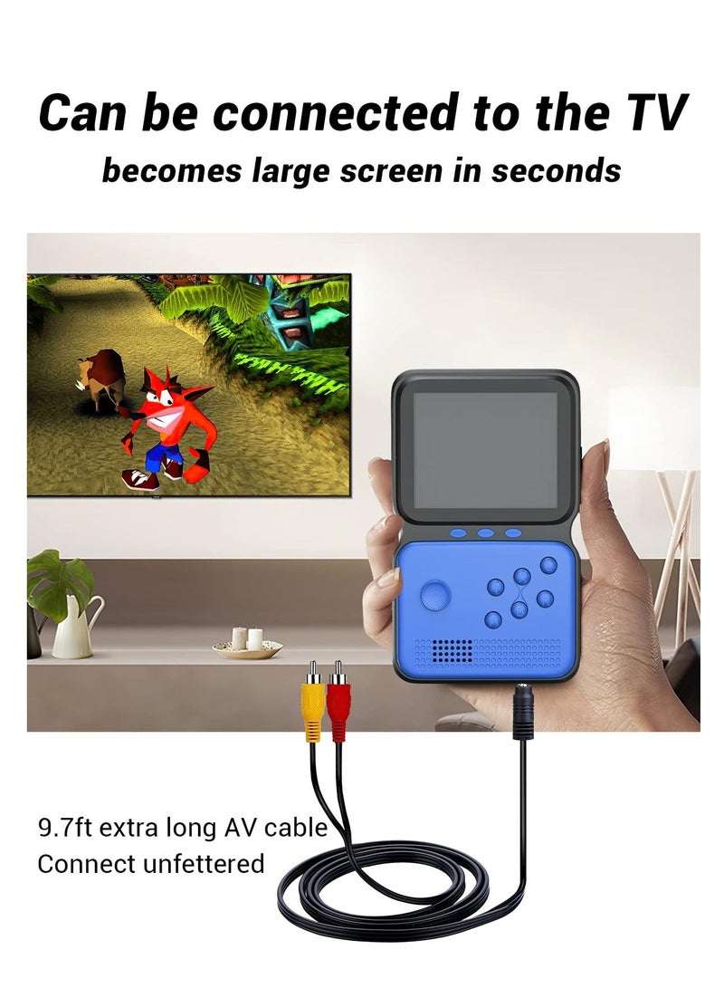 Handheld Game Console, Portable Retro Mini Game Console with 800+ Classic Games 3.5 Inch HD LCD Screen & Rechargeable Battery & TV Connection (Blue) - Image 4