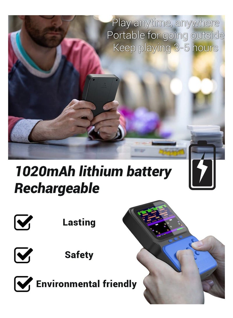 Handheld Game Console, Portable Retro Mini Game Console with 800+ Classic Games 3.5 Inch HD LCD Screen & Rechargeable Battery & TV Connection (Blue) - Image 3