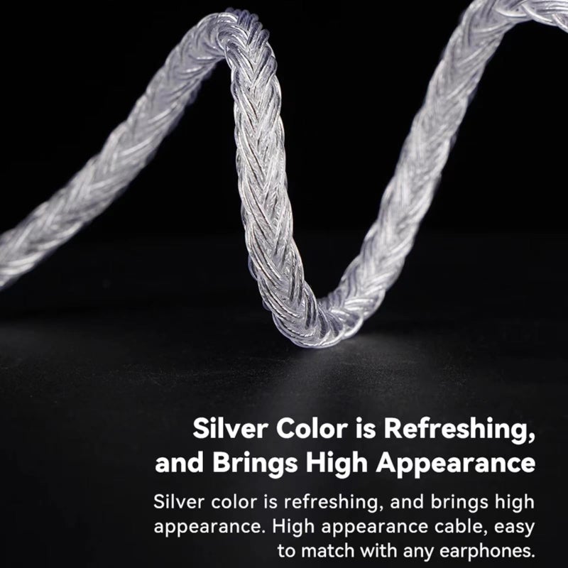 NICEHCK IcyMoon IEM Cable, 16 Core OCC+Silver Plated OFC Upgrade Cable,SPC in Ear Monitor Cable, Earphones Cables with 3.5/4.4mm Plug for ZS10 PRO 2 AS10 PRO ZSN PRO X EM6L (3.5mm with 0.78 2Pin) - Image 5