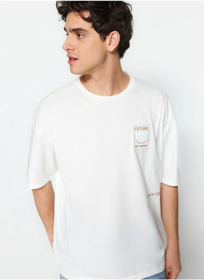 trendyol Text Print Crew Neck T-Shirt