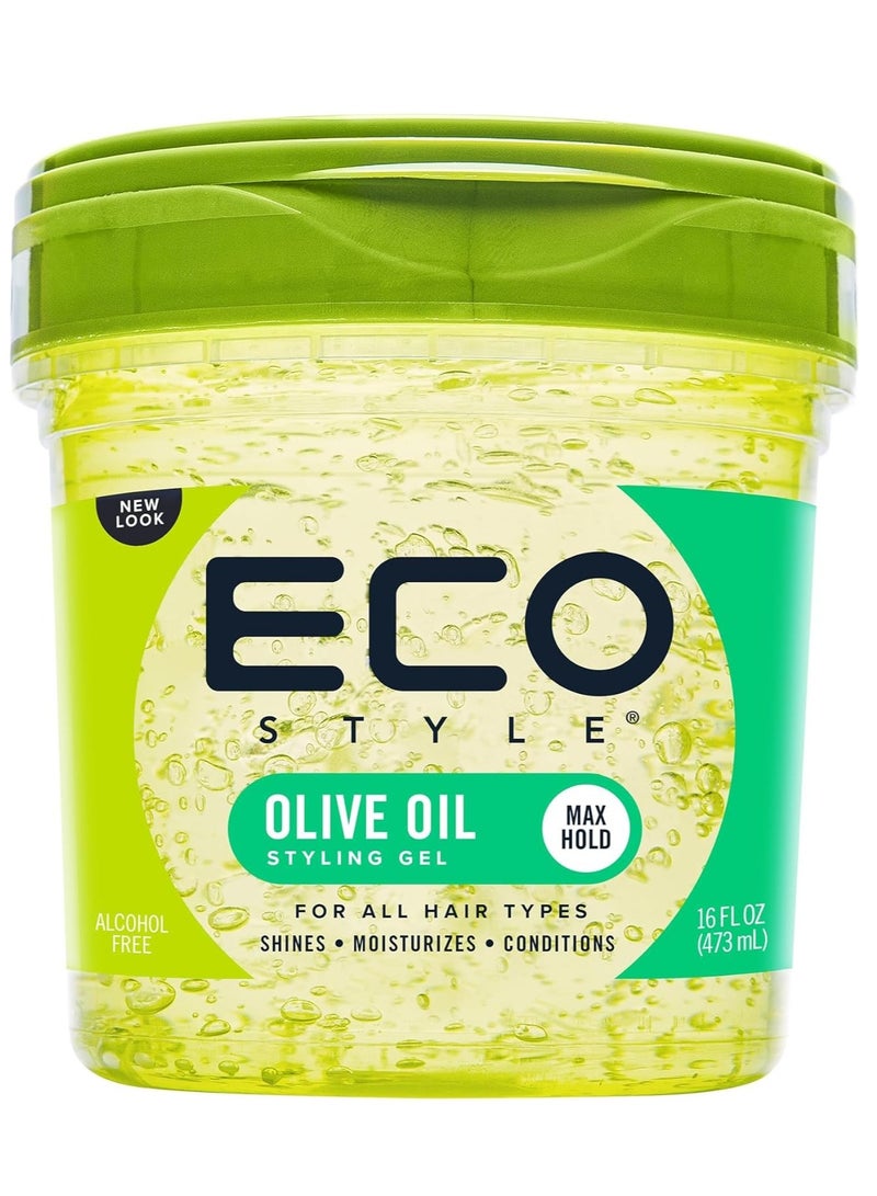 ECO Pack Of 2 Professional Olive Oil Styling Gel 473ml x 2 - Image 2