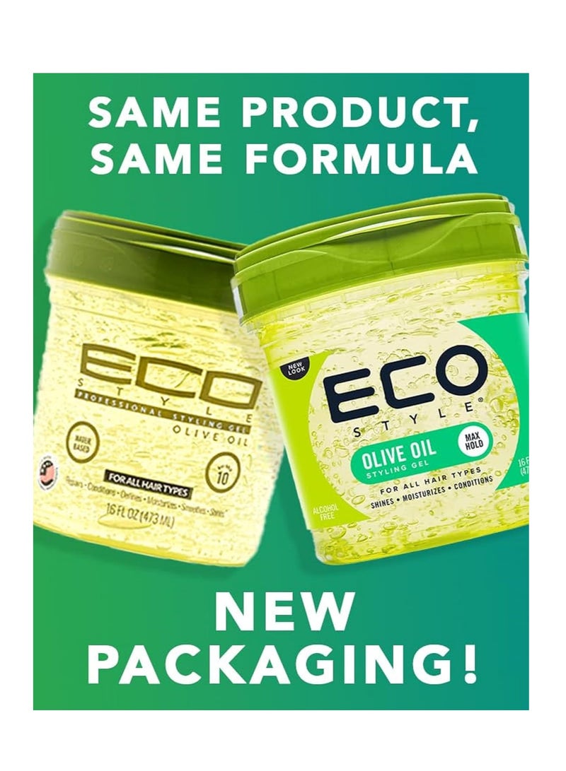 ECO Pack Of 2 Professional Olive Oil Styling Gel 473ml x 2 - Image 3