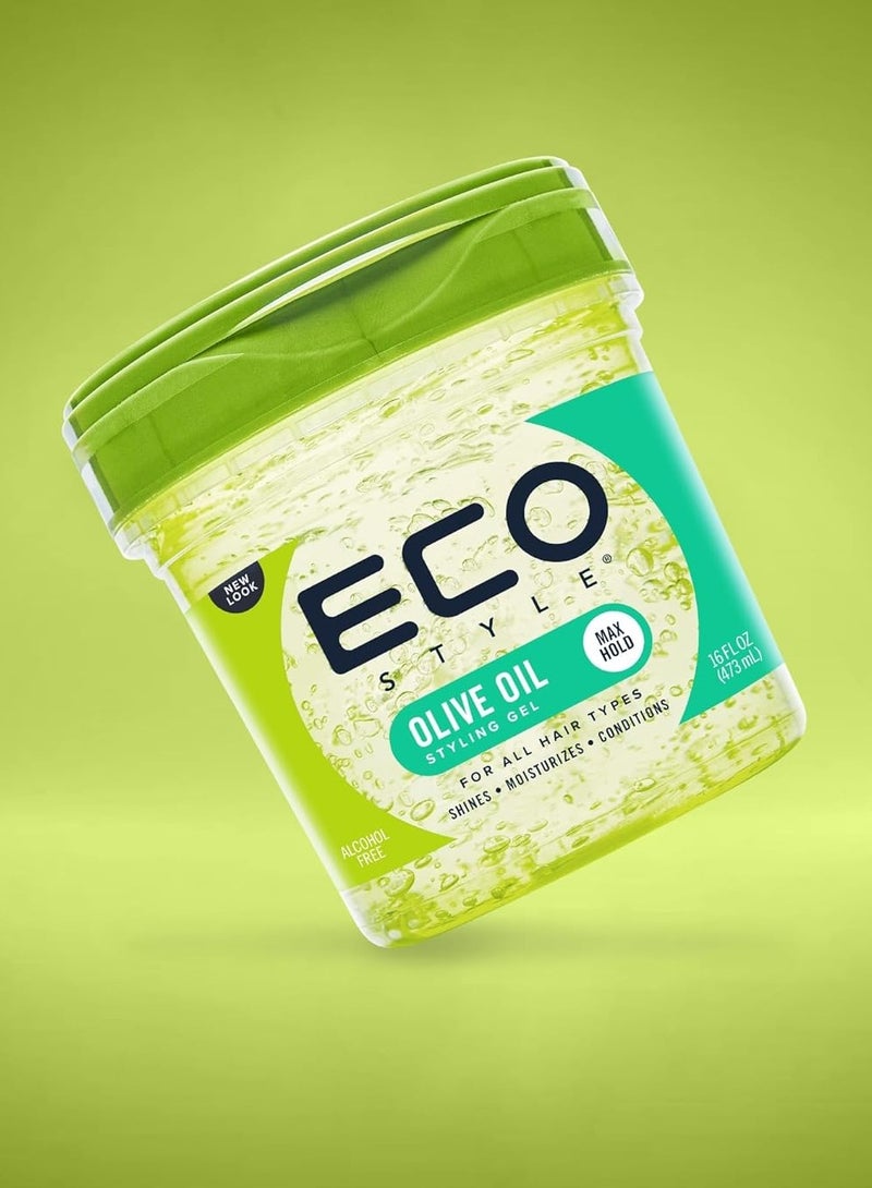 ECO Pack Of 2 Professional Olive Oil Styling Gel 473ml x 2 - Image 4