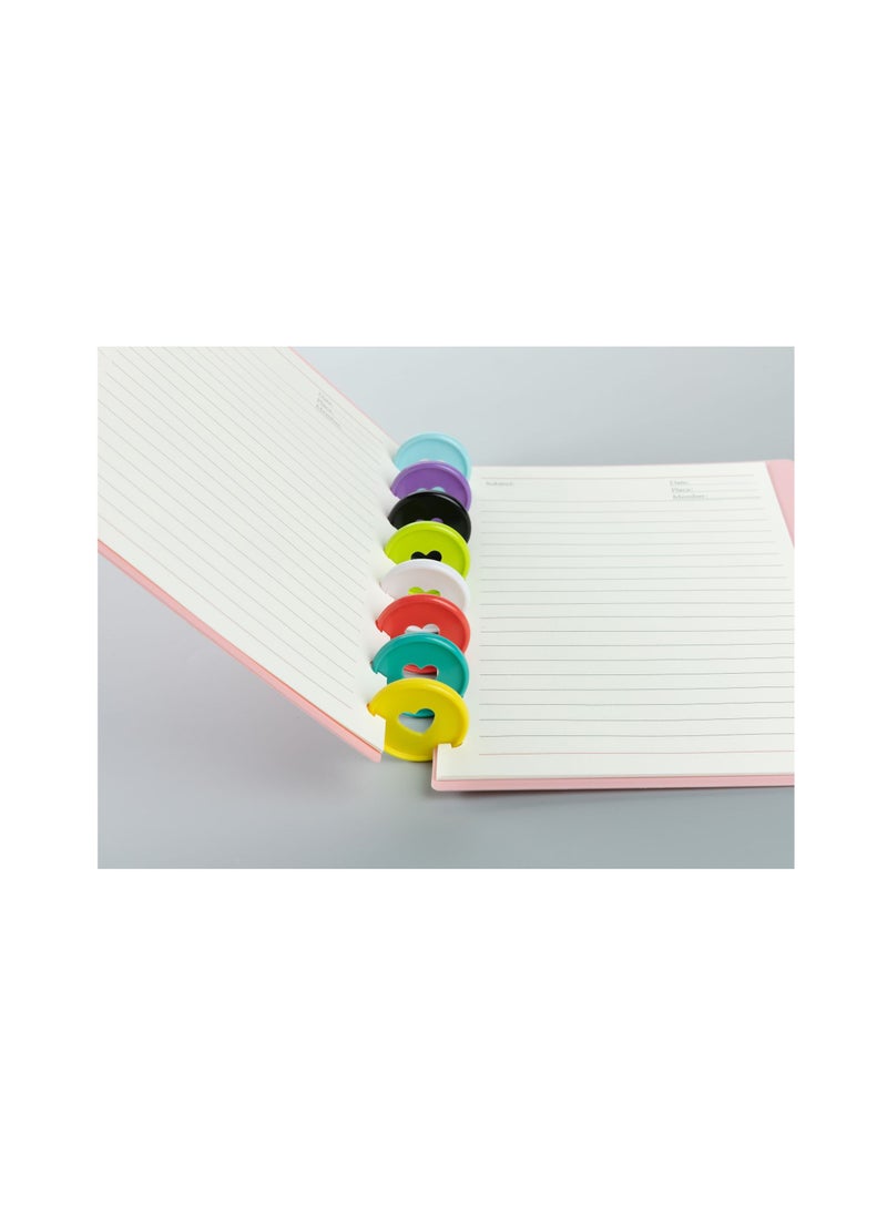 SYOSI 50Pcs Disc Binding Rings Multicolor Heart Plastic Binder Book Keychain Flexible for Scrapbooking Planners Cards Document Stack Calender Organization School Home Use 5 Colors 35mm  - Image 4