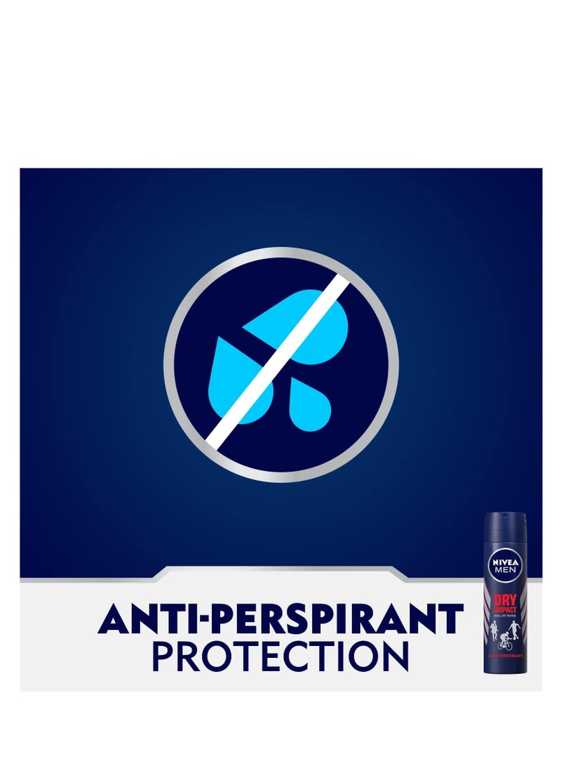 نيفيا 3 عبوات من سبراي مضاد للعرق دراي ايمباكت للرجال من نيفيا 150 مل - Image 4