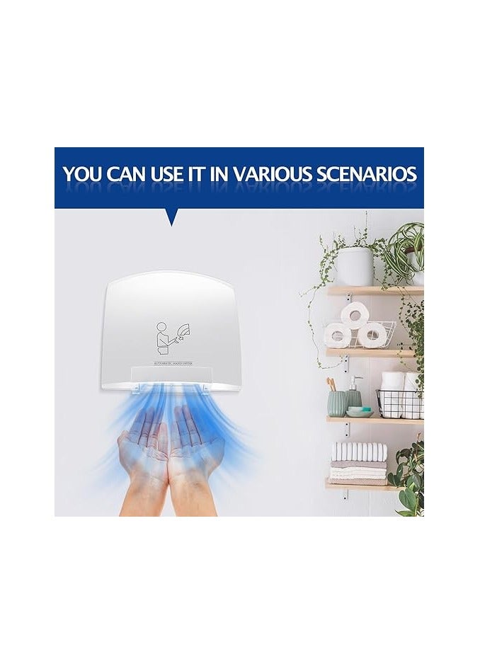 Midwest Electric Hand Dryer Commercial Compact Air Wiper Automatic Hand Air Dryer for Dry Machine Wall Business Home Household Restroom Office Mall - Image 4