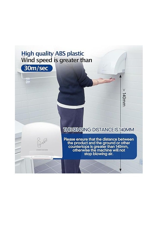 Midwest Electric Hand Dryer Commercial Compact Air Wiper Automatic Hand Air Dryer for Dry Machine Wall Business Home Household Restroom Office Mall - Image 3