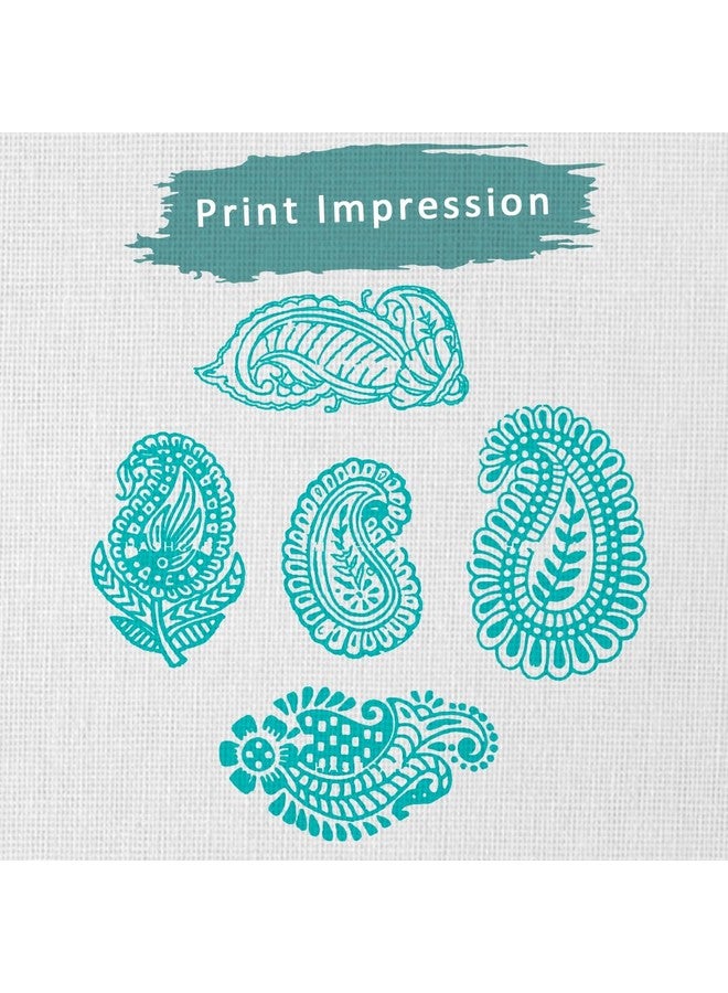 Hashcart | Set of 5 | Wooden Paisley Design Blocks for Printing Saree Border | Scrapbooking | Kids | Textile | Paper | Stamps for Dresses Printing & Designing - Image 2
