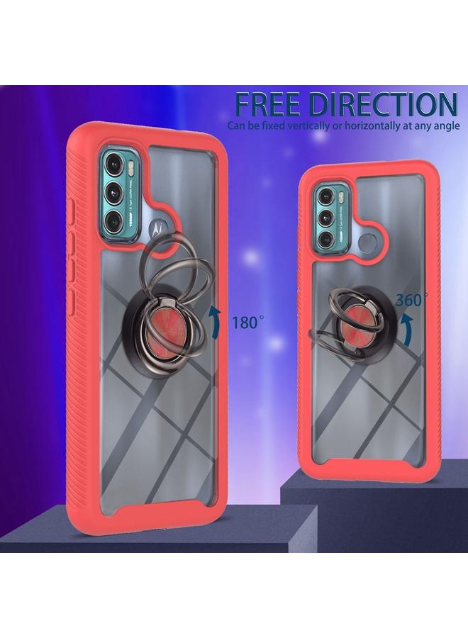 S-TOP Case For Motorola Moto G60 Starry Sky Solid Color Series Shockproof PC + TPU Protective Case with Ring Holder & Magnetic Function - Image 4