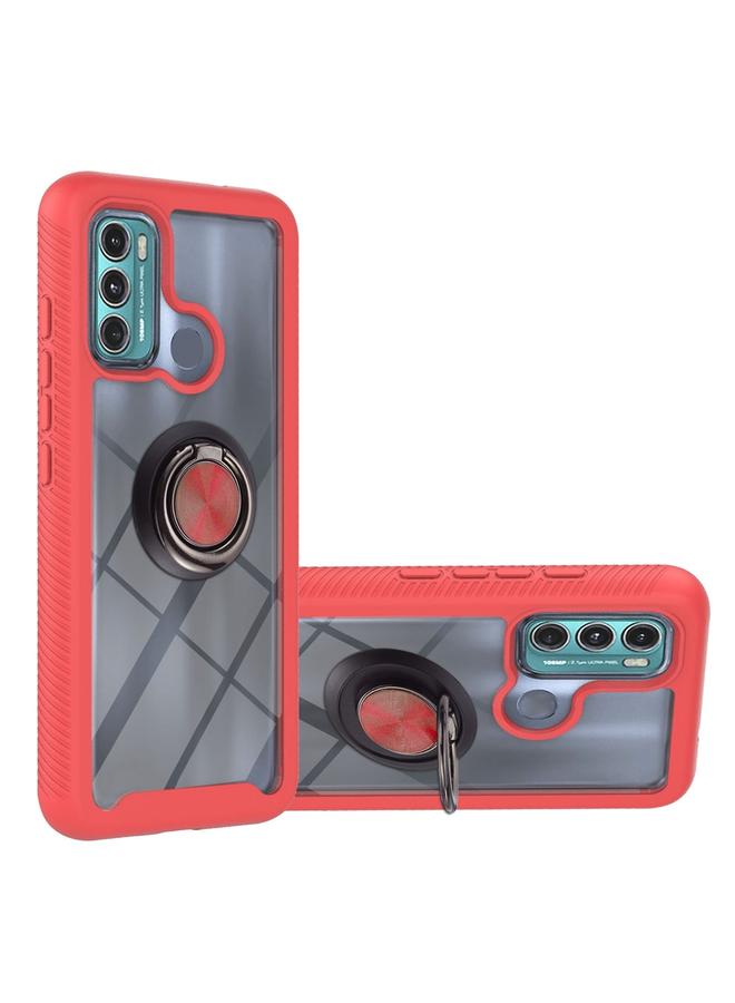 S-TOP Case For Motorola Moto G60 Starry Sky Solid Color Series Shockproof PC + TPU Protective Case with Ring Holder & Magnetic Function - Image 1