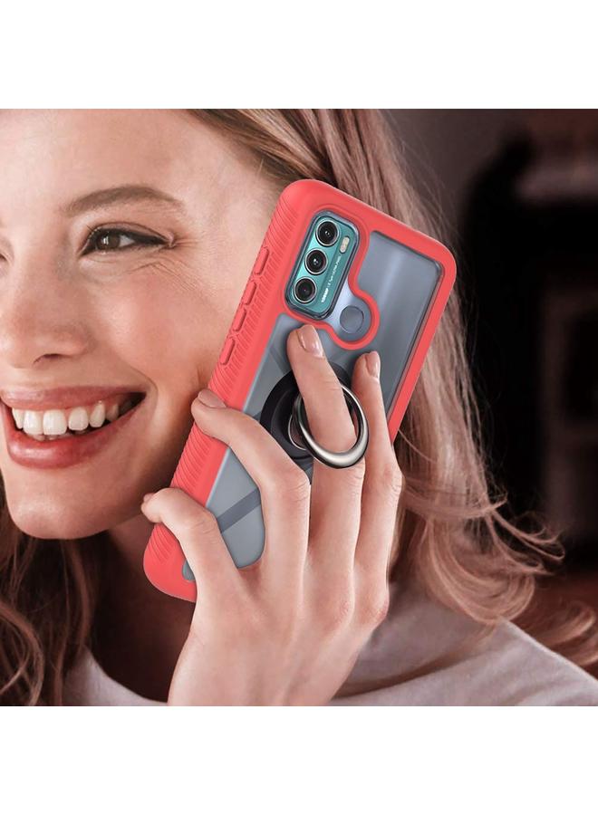 S-TOP Case For Motorola Moto G60 Starry Sky Solid Color Series Shockproof PC + TPU Protective Case with Ring Holder & Magnetic Function - Image 5