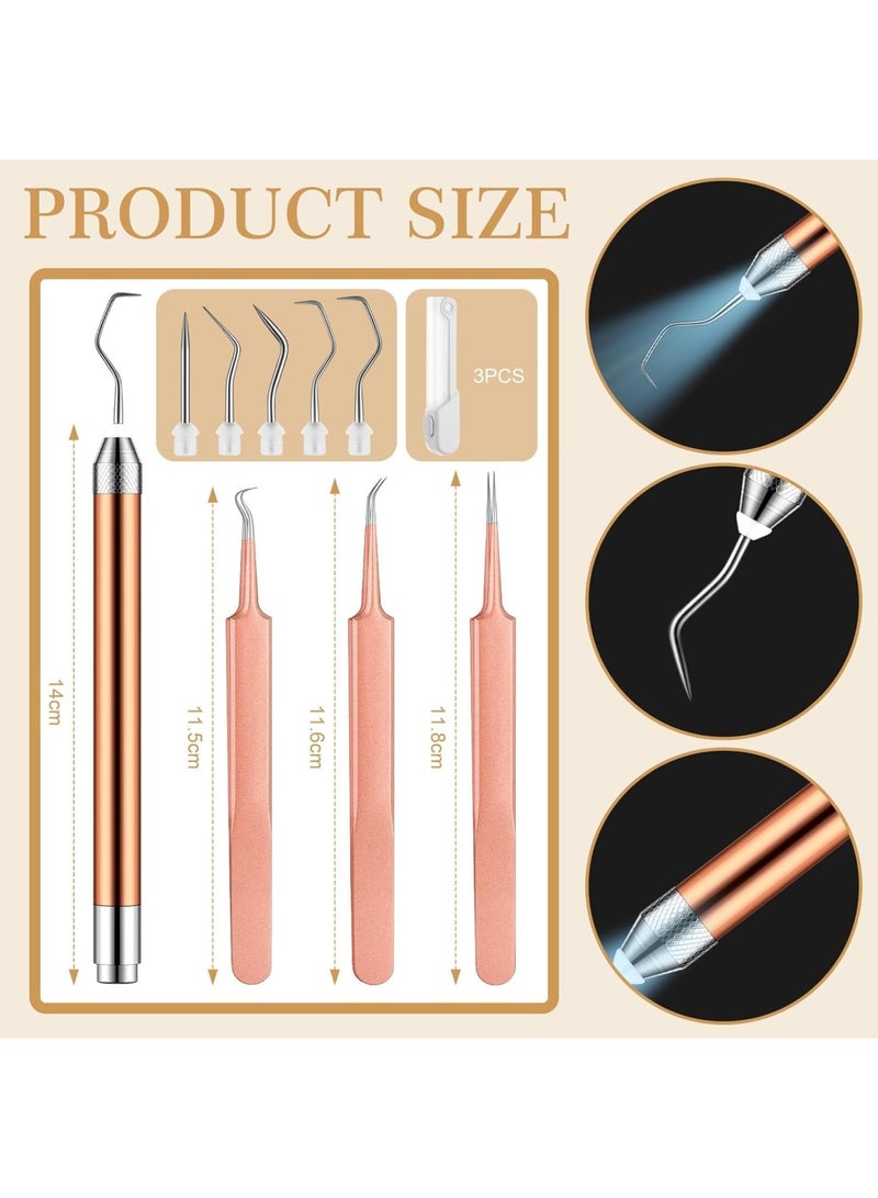 SOLARAE LED Weeding Tools for Vinyl, 6 Pcs Retractable Pen and Tweezers for Removing Tiny Vinyl Paper and Iron on Projects Cuts for Weeding DIY Craft - Image 3