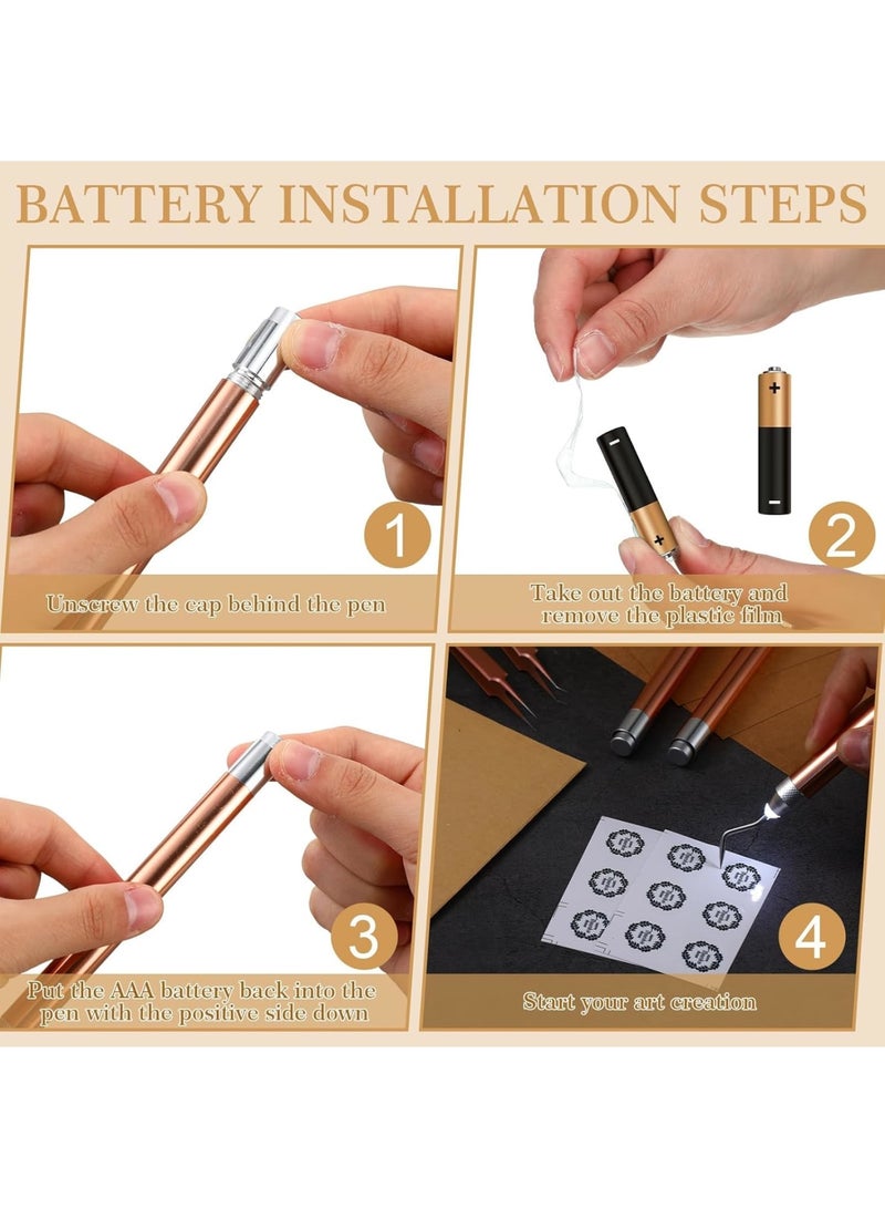 SOLARAE LED Weeding Tools for Vinyl, 6 Pcs Retractable Pen and Tweezers for Removing Tiny Vinyl Paper and Iron on Projects Cuts for Weeding DIY Craft - Image 5