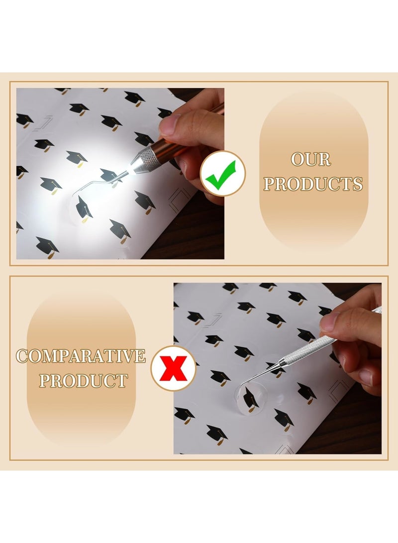 SOLARAE LED Weeding Tools for Vinyl, 6 Pcs Retractable Pen and Tweezers for Removing Tiny Vinyl Paper and Iron on Projects Cuts for Weeding DIY Craft - Image 4