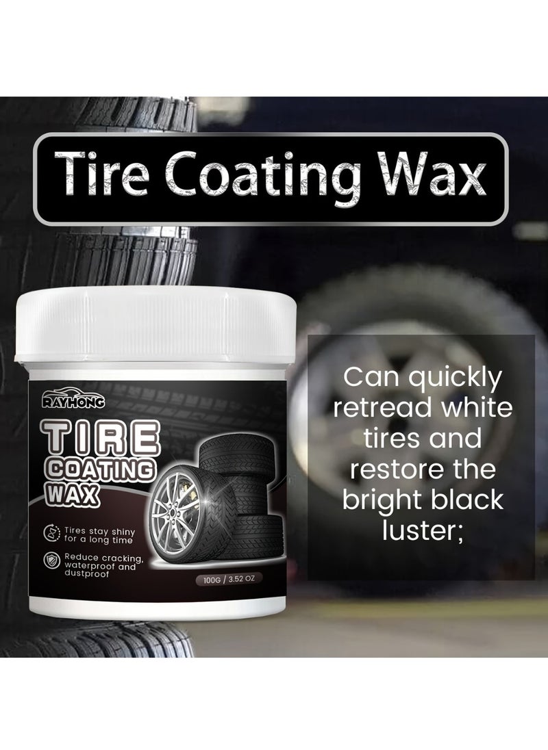 RAYHONG Tire Coating Wax 100G Long Lasting Shiny Tyre Coating Reduce Tire Cracking Waterproof and Dustproof Coating Film Wax Car Bike Tire Protective Film  - Image 4