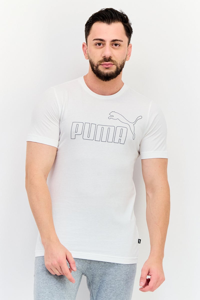 PUMA تي شيرت رياضي للرجال بأكمام قصيرة مناسب للخارج، أبيض - Image 1