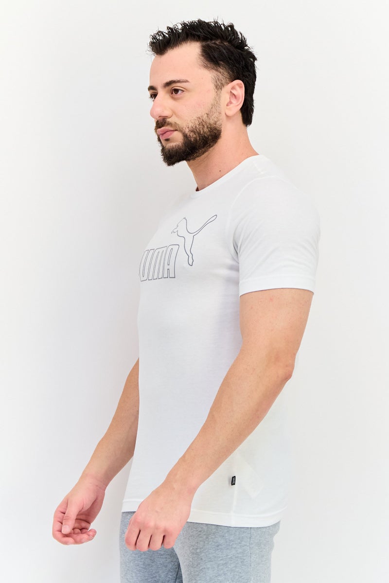 PUMA تي شيرت رياضي للرجال بأكمام قصيرة مناسب للخارج، أبيض - Image 2