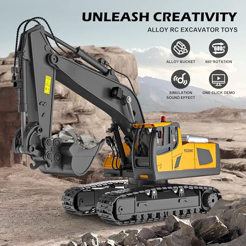 ADTHLIER Remote Control Excavator Toy for Boys 611 yrs Old11Channel RC Excavator Toywith Metal Shovel24Ghz RC Construction VehicleIdeal Gifts for Kids on - Image 5