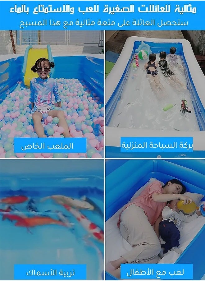Generic Inflatable Swimming Pool 210x140x60cm【Air Pump Included】- Large Thickened Backyard Family Pool for Adults/Kids | Summer Party & Durable Quick-Setup - Image 5