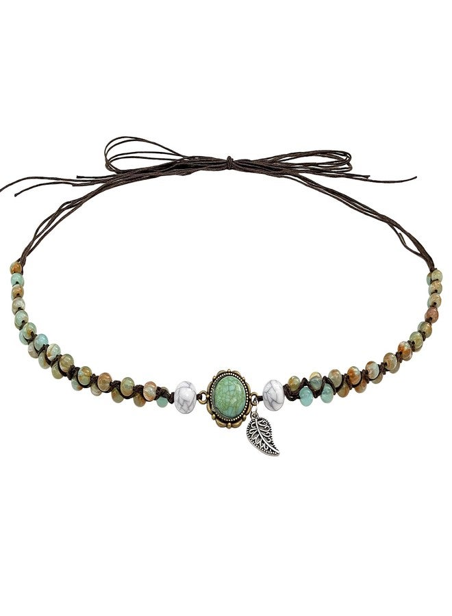 RainFlowwer Turquoise Beaded Cowboy Hat Bands for Men Women Western/Fedora/Panama Hat Belts Cowgirl Hatbands Cowboy Supply Hand Made Replacement - Image 1