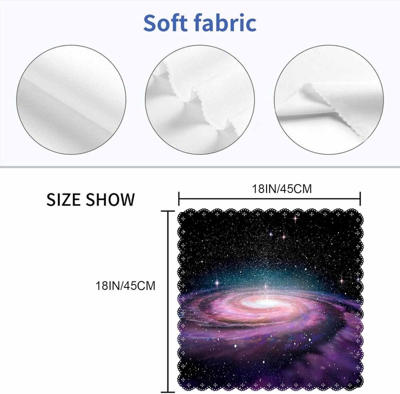 Yibeas Purple Spiral Galaxy Cloth Table Napkins Set of 4 Universe Stars Shine Beautiful Glow Polyester Washable Decoration Dinner Napkins for Kitchen 18 x 18 inch - Image 2