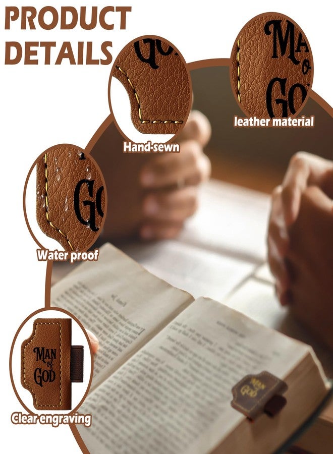 Resholder 12 Pcs Man of God Christian Gifts Bulk for Men Church Bible Verse Leather Bookmarks Book Reading Accessory Book Lovers Gifts - Image 3