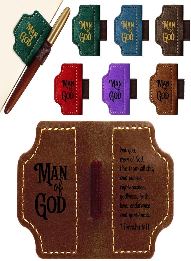 Resholder 12 Pcs Man of God Christian Gifts Bulk for Men Church Bible Verse Leather Bookmarks Book Reading Accessory Book Lovers Gifts - Image 1