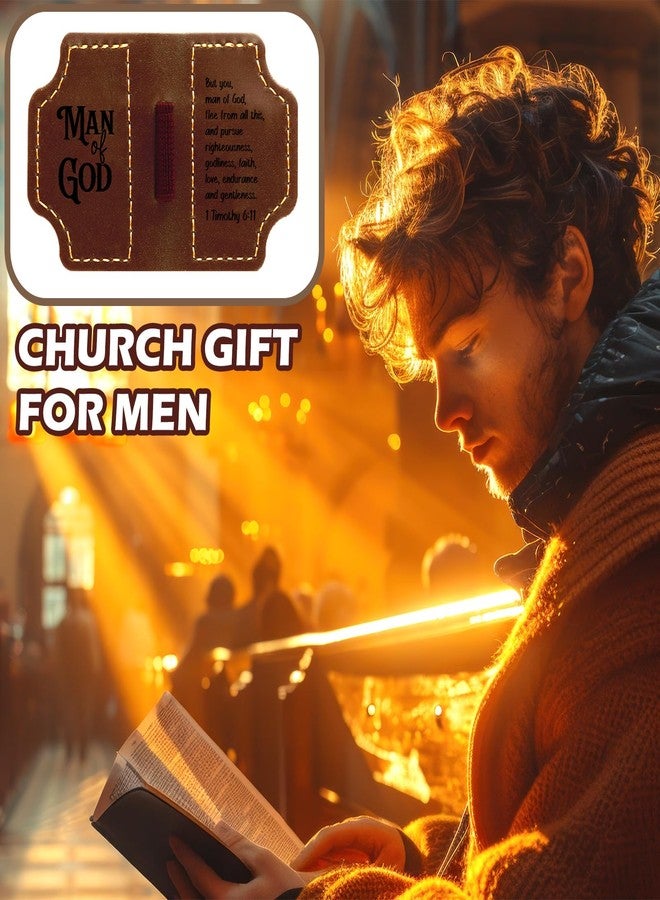 Resholder 12 Pcs Man of God Christian Gifts Bulk for Men Church Bible Verse Leather Bookmarks Book Reading Accessory Book Lovers Gifts - Image 5
