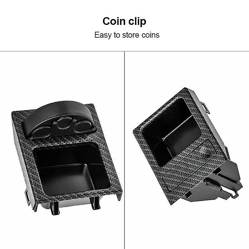 BMW E46 Center Console Box: Durable Plastic With Carbon Fiber Pattern - Car Storage Organizer With Coin Holder And Cup Holder For BMW 3 Series 1999-2006 Interior Upgrade - Image 2